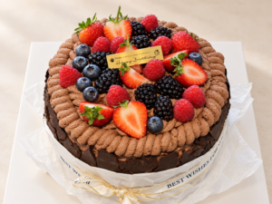 Forest Berry Chocolate Cake with chocolate cream and fresh mixed berries – Neeko